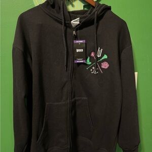 Black Wicked Hoodie with Embroidered Design